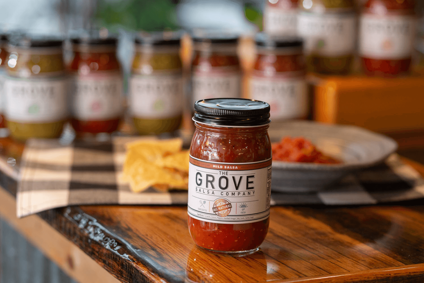 grove salsa on counter